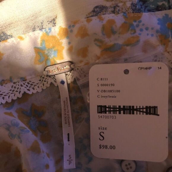 New With Tag Free People Size S Button Up Blouse. - Picture 8 of 8